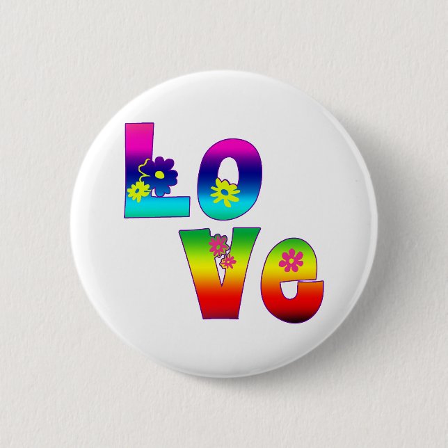 Hippie LOVE Pinback Button (Front)