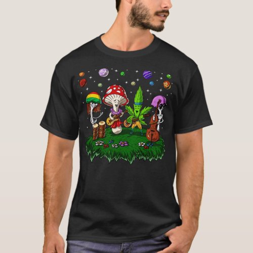 Hippie Mushrooms Party T_Shirt