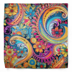 Hippie Neon Paisley Bandana