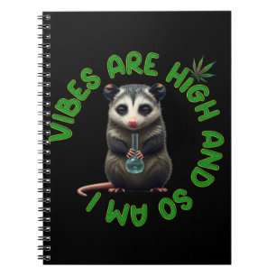 Hippie Opossum Stoned Vibes Funny Humor Cute  Notebook