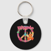 Hippy 60s Boho Peace Sign Keychain