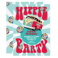 Hippie Party 1960's 1970's Themed Invitation