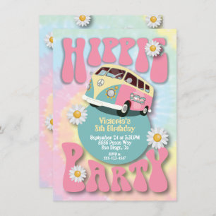Hippie Party 1960's 1970's Themed Invitation