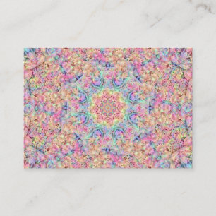 Hippie Pastel Colors Vintage Fractal Kaleidoscope Business Card