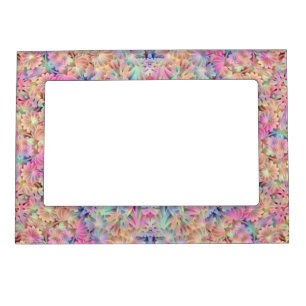 Hippie Pastel Colors Vintage Fractal Kaleidoscope Magnetic Photo Frame