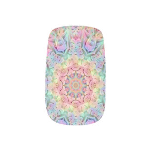 Hippie Pastel Colors Vintage Fractal Kaleidoscope Minx Nail Wraps