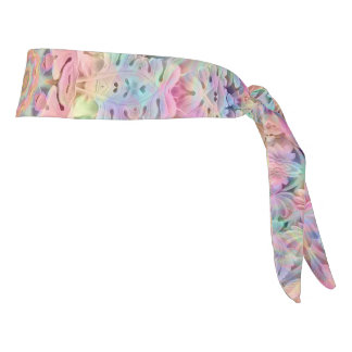 Hippie Pastel Colors Vintage Fractal Kaleidoscope Tie Headband