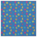 Hippie Peace and Flower Shower Fabric