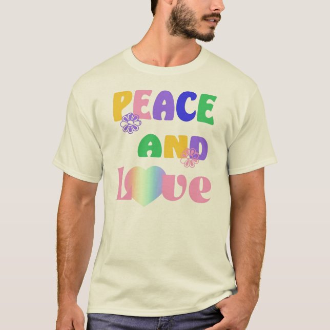 Hippie Peace and Love T-Shirt (Front)
