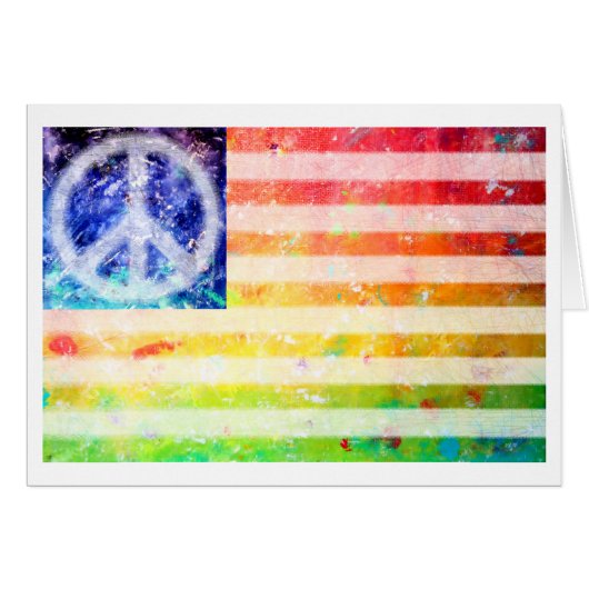 Hippie Peace Freak Flag Cards (Front Horizontal)