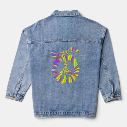 Hippie Peace Free Spirit Hippy Hipie Groovy Flower Denim Jacket