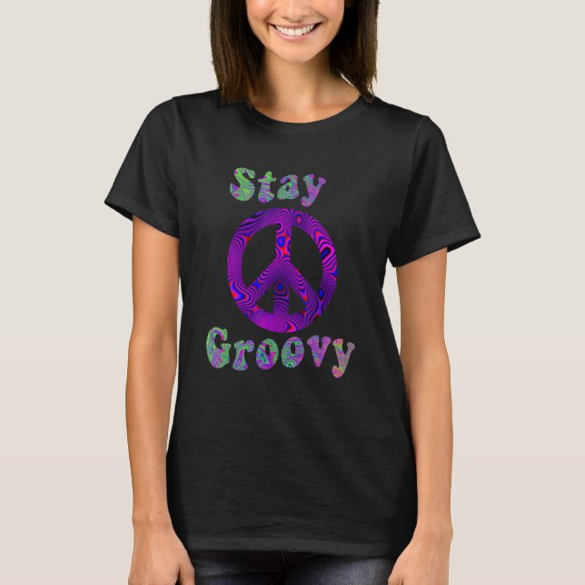 Hippie Peace Free Spirit Hippy Hipie Groovy Flower T-Shirt (Front)