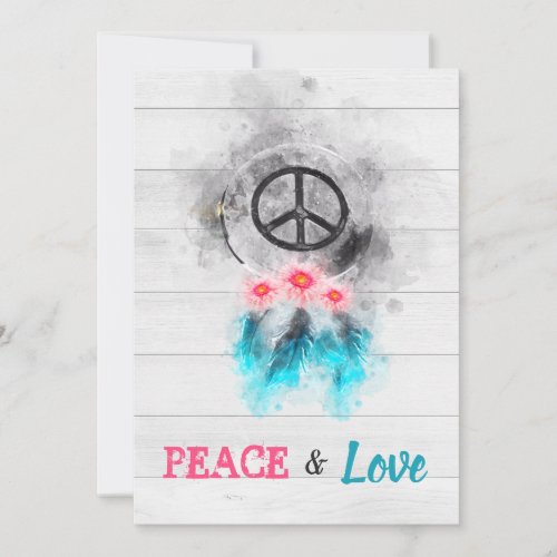 *~ Hippie Peace Love 60&#39;s Baby Neutral Shower Invitation