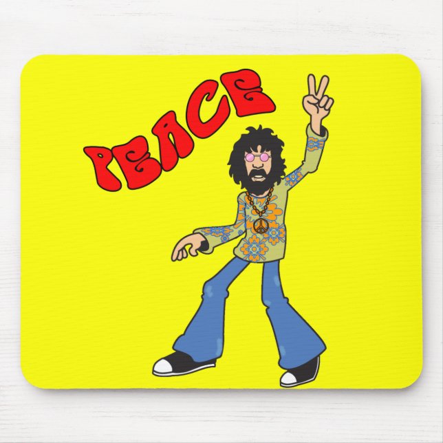 Hippie Peace Mouse Pad (Front)