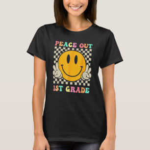 Hippie Peace Out 1st Grade Teacher Kids Last Day O T-Shirt
