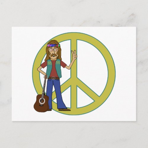 Hippie Peace Postcard