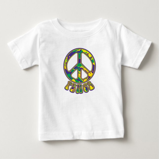 Hippie Peace Sign 60s 70s Baby T-Shirt (Front)