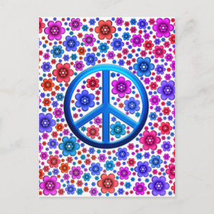 Hippie Peace Sign Postcard