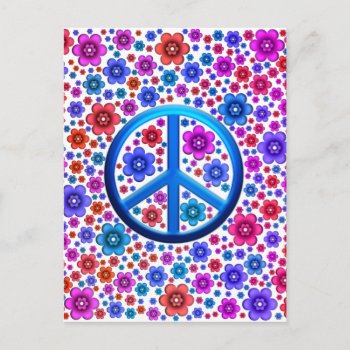 Hippie Peace Sign Postcard by KirstenStar at Zazzle