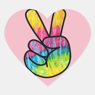 Hippie peace sign stickers
