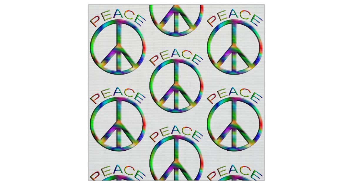 Hippie Peace Sign Tie-Dye Fabric | Zazzle