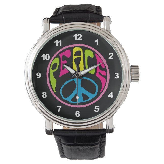 Hippie Peace Sign Watch (Front)