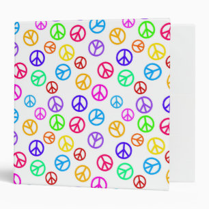 Hippie Peace Signs Retro Style 3 Ring Binder