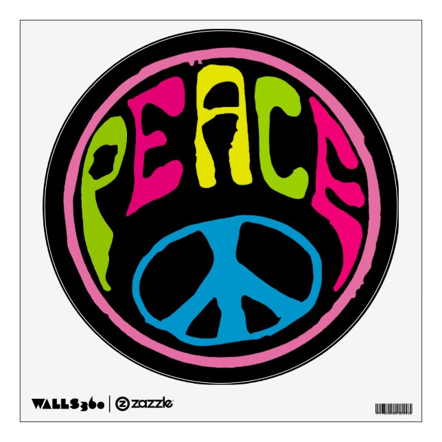 Hippie Peace Symbol Wall Sticker (Front)