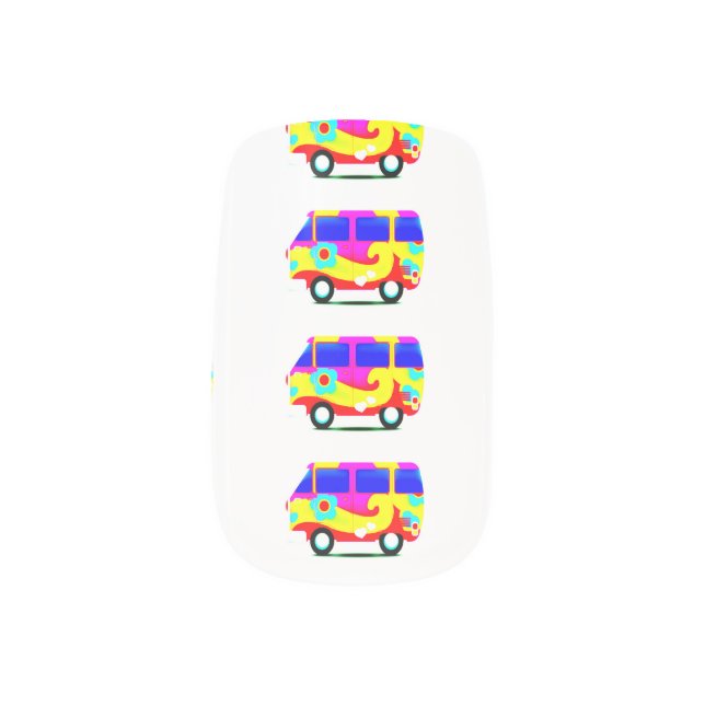 Hippie Peace Van Minx Nail Art (Right Thumb)