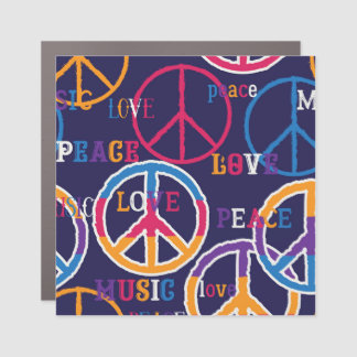 Hippie Peace: Vibrant Symbol Design. Car Magnet