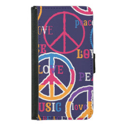 Hippie Peace: Vibrant Symbol Design. Samsung Galaxy S5 Wallet Case