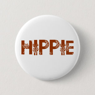 Hippie Pinback Button