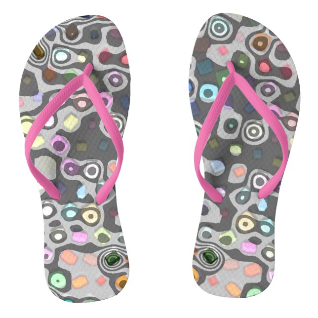 Hippie pink strap flip flops (Footbed)
