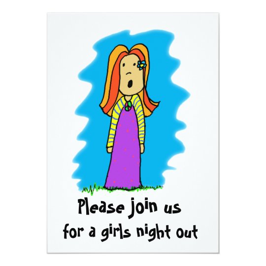 hippie, Please join us, for a girls night out Card