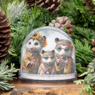 Hippie Possum Friends Snow Globe