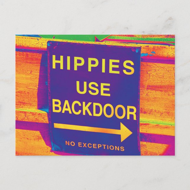 Hippie Postcard  Hippie Sign Hippie Colors Orange (Front)