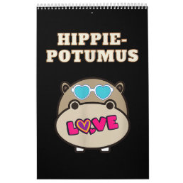 Hippie Potumus Baby Hippopotamus Lover Calendar