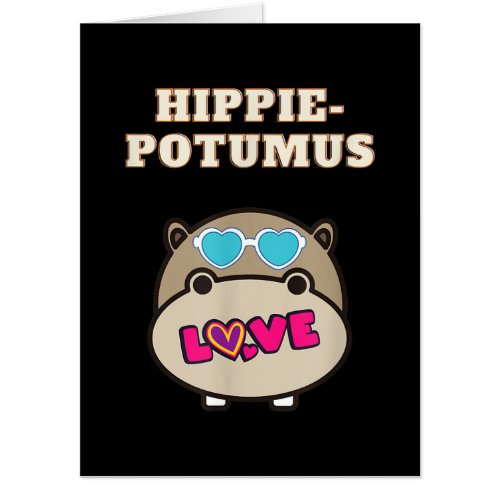 Hippie Potumus Baby Hippopotamus Lover Card
