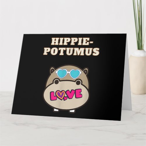 Hippie Potumus Baby Hippopotamus Lover Card