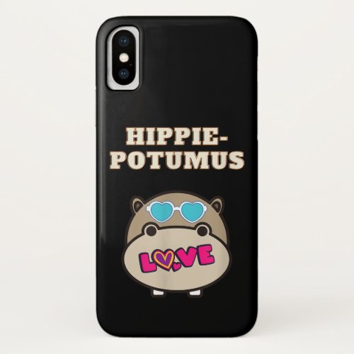 Hippie Potumus Baby Hippopotamus Lover iPhone X Case