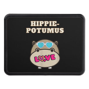 Hippie Potumus Baby Hippopotamus Lover Hitch Cover