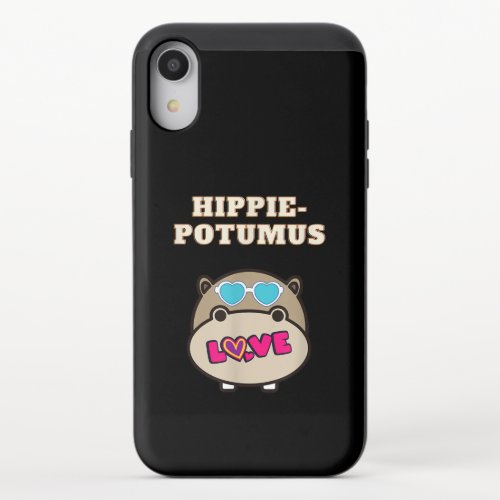 Hippie Potumus Baby Hippopotamus Lover iPhone XR Slider Case