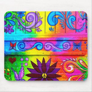 hippie psychedelic color mousepad