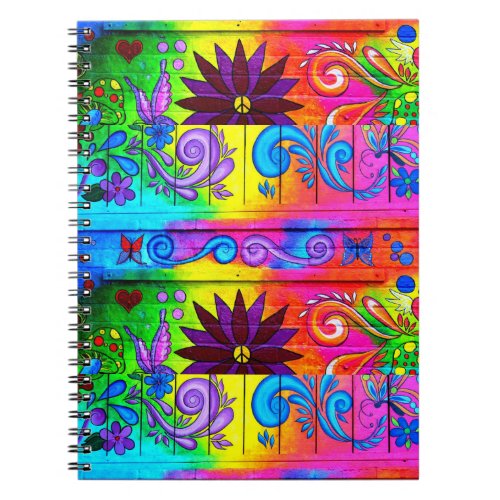 hippie psychedelic groovy notebook