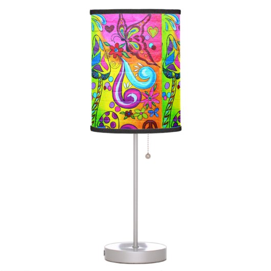 hippie psychedelic groovy table lamp (Left)
