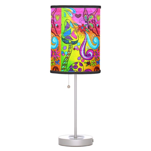 hippie psychedelic groovy table lamp (Right)