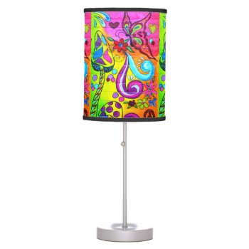 Hippie Psychedelic Groovy Table Lamp by Thunder_Cove at Zazzle