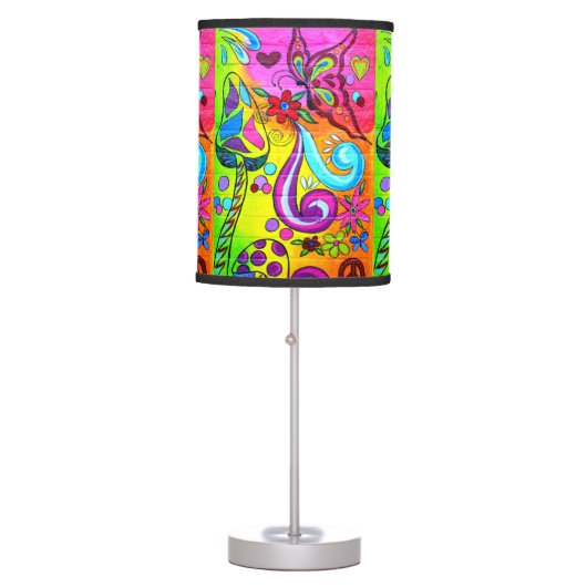 hippie psychedelic groovy table lamp (Front)