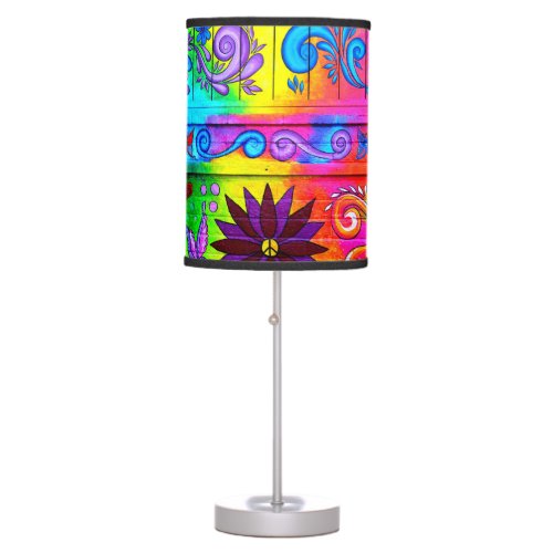 hippie psychedelic table lamp