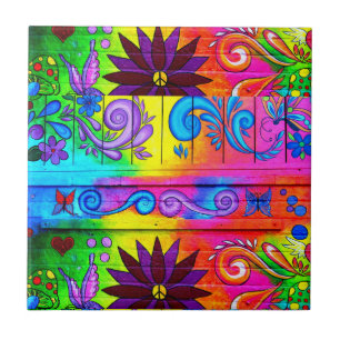 hippie psychedelic tile